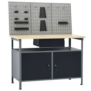 vidaXL Pracovn&iacute; stůl se třemi n&aacute;stěnn&yacute;mi panely