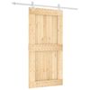 vidaXL Posuvn&eacute; dveře Př&iacute;rodn&iacute; a b&iacute;l&aacute; 100 x 210 cm Masivn&iacute; borov&eacute; dřevo