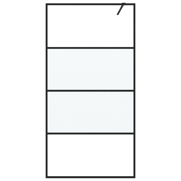 vidaXL Sprchov&aacute; z&aacute;stěna walk-in čern&aacute; 100x195 cm napůl ml&eacute;čn&eacute; ESG sklo