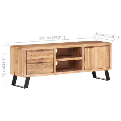 vidaXL TV stolek 120 x 30 x 42 cm masivní akáciové dřevo živé hrany