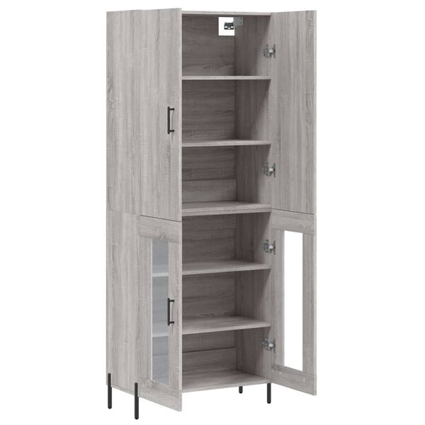 vidaXL Skř&iacute;ň highboard &scaron;ed&aacute; sonoma 69,5 x 34 x 180 cm kompozitn&iacute; dřevo