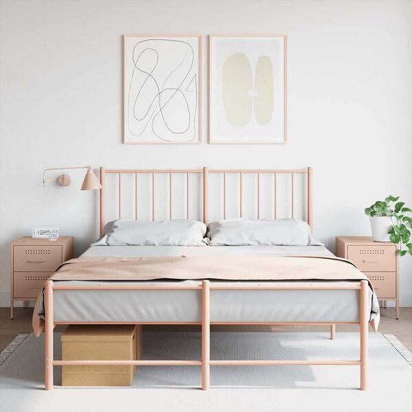 vidaXL Nočn&iacute; stolky 2 ks růžov&eacute; 36 x 39 x 50,5 cm ocel