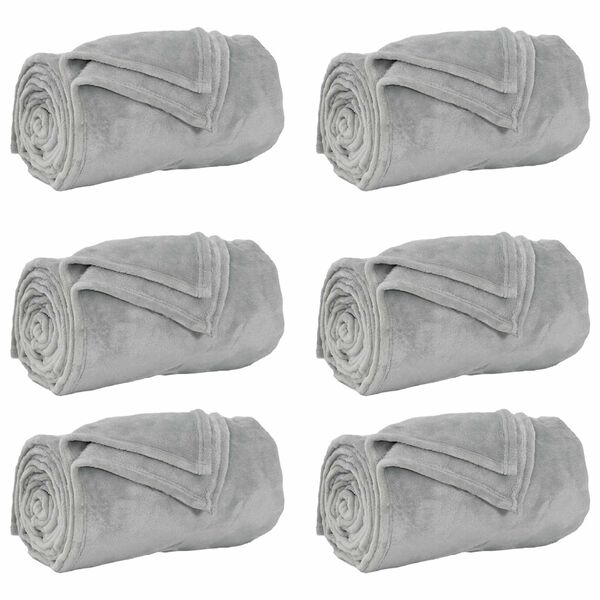 vidaXL Dekoračn&iacute; deky 6 pcs &Scaron;ed&aacute; 150 x 200 cm Fleece
