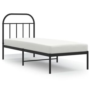 vidaXL Kovov&yacute; r&aacute;m postele s čelem čern&yacute; 75 x 190 cm