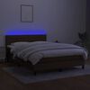 vidaXL Box spring postel s matrac&iacute; a LED tmavě hněd&aacute; 140x200 cm textil