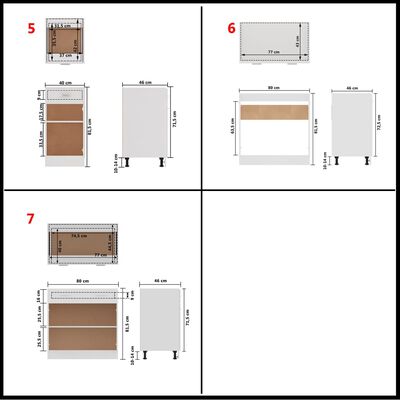 vidaXL 7dílný set kuchyňských skříněk bílý dřevotříska