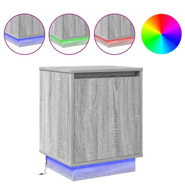 vidaXL Nočn&iacute; skř&iacute;ňka &Scaron;ed&aacute; 39 x 34,5 x 50 cm Kompozitn&iacute; dřevo