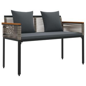 vidaXL Venkovn&iacute; lavice &Scaron;ed&aacute; a tmavě &scaron;ed&aacute; 117 x 54 x 74.5 cm polyratan