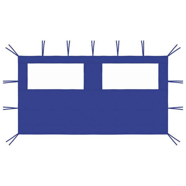 vidaXL Boční stěna k party stanu s okny 4 x 2 m modrá