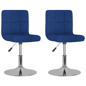 vidaXL Otočn&eacute; j&iacute;deln&iacute; židle 2 ks modr&eacute; textil