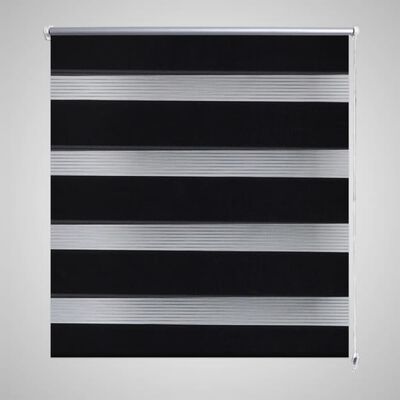 Roleta den a noc / Zebra / Twinroll 80x150 cm černá