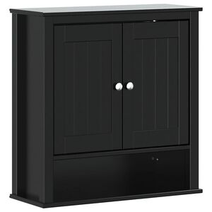 vidaXL N&aacute;stěnn&aacute; koupelnov&aacute; skř&iacute;ňka BERG čern&aacute; 69,5x27x71,5 cm borovice