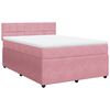 vidaXL Box spring postel s matrac&iacute; růžov&aacute; 140x190 cm samet