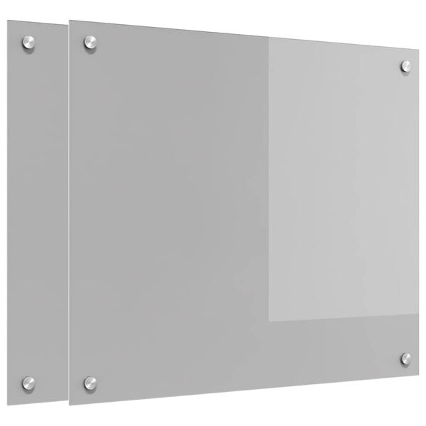 vidaXL Kuchyňsk&aacute; z&aacute;stěna 2 pcs Světle &scaron;ed&aacute; 70 x 60 cm tvrzen&eacute; sklo