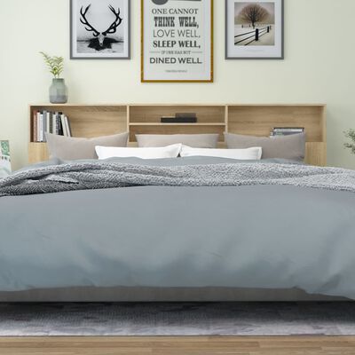 vidaXL Čelo postele s úložným prostorem dub sonoma 220x19x103,5 cm