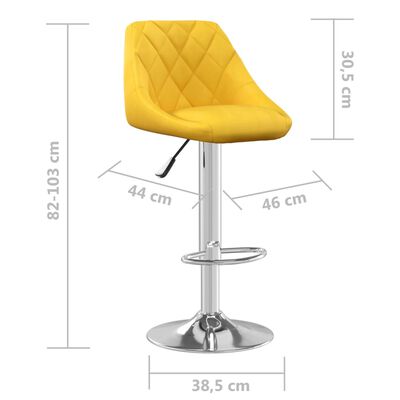 vidaXL Barová židle hořčicově žlutá samet