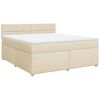 vidaXL Box spring postel s matrac&iacute; kr&eacute;mov&aacute; 180x200 cm textil