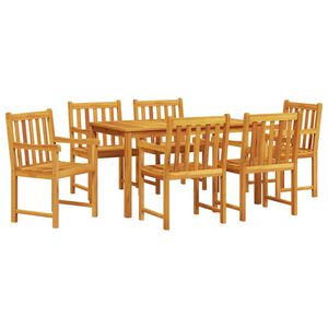 vidaXL Zahradn&iacute; j&iacute;deln&iacute; souprava 7 pcs Hněd&aacute; Masivn&iacute; ak&aacute;tov&eacute; dřevo