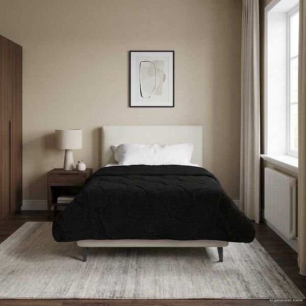 vidaXL Celoročn&iacute; přikr&yacute;vka &Scaron;něrov&aacute;n Čern&aacute; 140 x 220 cm