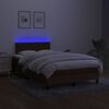 vidaXL Box spring postel s matrac&iacute; a LED tmavě hněd&aacute; 120x200 cm textil