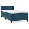 vidaXL Box spring postel s matrac&iacute; tmavě modr&aacute; 90x190 cm samet