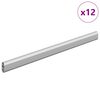 vidaXL Tyč Skř&iacute;ně 12 ks Stř&iacute;brn&aacute; 371,5 x 15 x 29 mm Hlin&iacute;kov&aacute; slitina