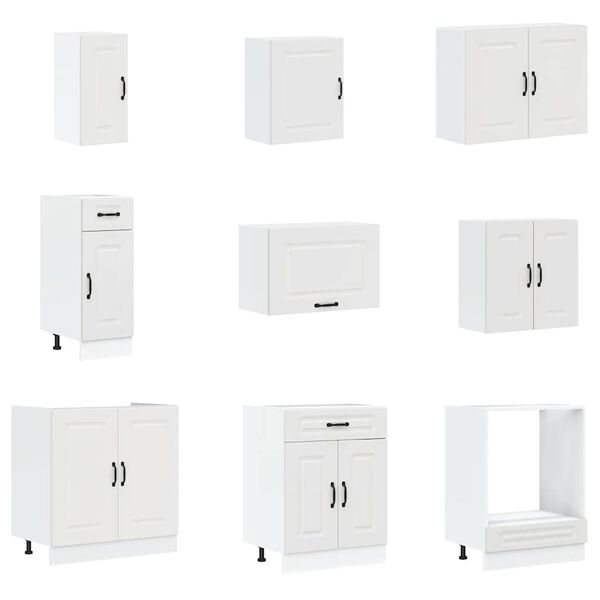 vidaXL 14d&iacute;ln&aacute; sada kuchyňsk&yacute;ch skř&iacute;něk "Kalmar" b&iacute;l&eacute; kompozit