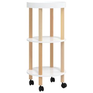 vidaXL 3patrov&yacute; voz&iacute;k b&iacute;l&yacute; 38 x 38 x 82 cm kompozitn&iacute; dřevo a borovice