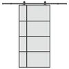 vidaXL Posuvn&eacute; dveře s kov&aacute;n&iacute;m 102,5 x 205 cm ESG sklo a hlin&iacute;k