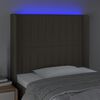 vidaXL Čelo postele s LED taupe 103 x 16 x 118/128 cm textil
