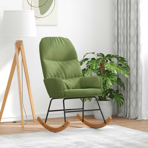 vidaXL Houpac&iacute; židle světle zelen&aacute; samet