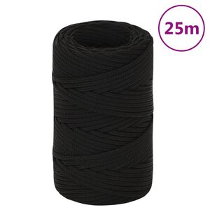 vidaXL Pracovn&iacute; lano čern&eacute; 2 mm 25 m polyester