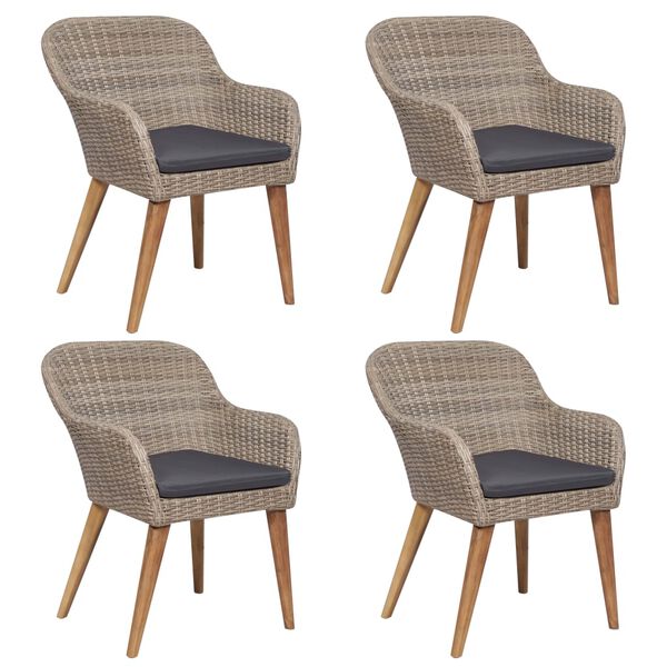 vidaXL 5d&iacute;ln&yacute; zahradn&iacute; j&iacute;deln&iacute; set hněd&yacute;