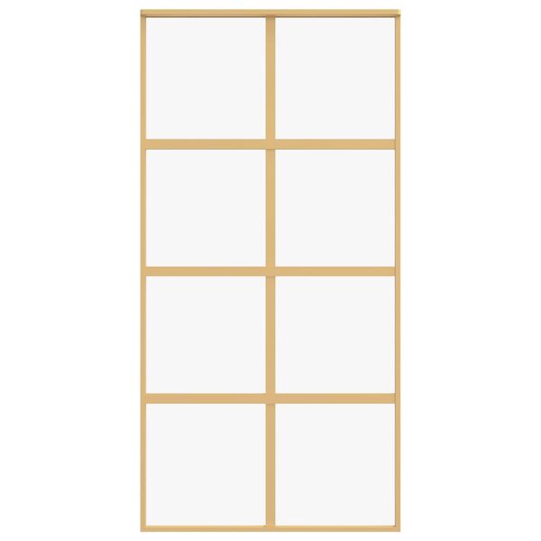 vidaXL Posuvn&eacute; dveře zlat&eacute; 102,5 x 205 cm čir&eacute; ESG sklo a hlin&iacute;k