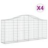 vidaXL Klenut&eacute; gabionov&eacute; ko&scaron;e 4 ks 200x30x80/100 cm pozinkovan&eacute; železo