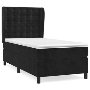vidaXL Box spring postel s matrac&iacute; čern&aacute; 80 x 200 cm samet