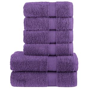 vidaXL 6d&iacute;ln&aacute; sada ručn&iacute;ků Premium SOLUND fialov&aacute; 600 g/m&sup2;
