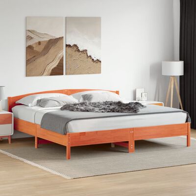 vidaXL Rám postele s čelem voskově hnědý 180x200 cm masivní borovice