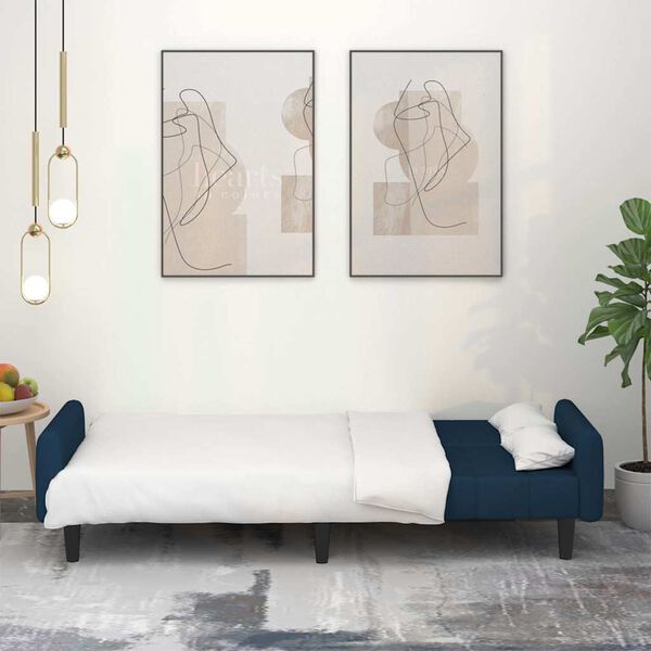 vidaXL 2m&iacute;stn&aacute; rozkl&aacute;dac&iacute; pohovka modr&aacute; samet