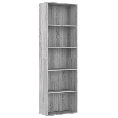 vidaXL 5patrová knihovna šedá sonoma 60 x 30 x 189 cm kompozitní dřevo