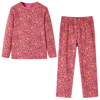 Dětské pyžamo s dlouhým rukávem starorůžové 128