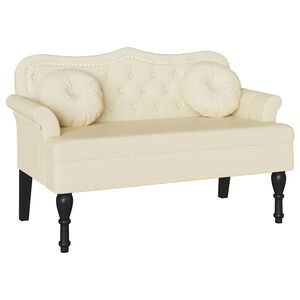 vidaXL Chesterfield lavice Kr&eacute;mov&aacute; 120,5 x 65 x 75 cm Uměl&aacute; kůže