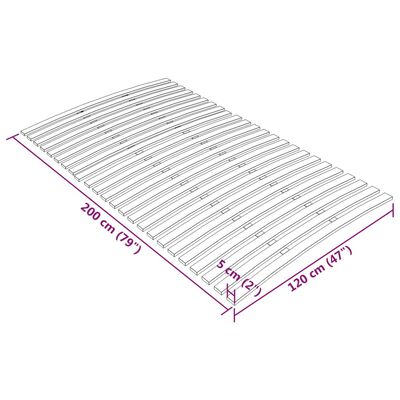 vidaXL Lamelový rošt postele s 24 lamelami 120 x 200 cm