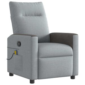 vidaXL Mas&aacute;žn&iacute; polohovac&iacute; křeslo světle &scaron;ed&eacute; textil