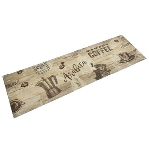 vidaXL Kuchyňsk&yacute; koberec omyvateln&yacute; K&aacute;va hněd&yacute; 45 x 150 cm samet