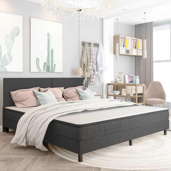 vidaXL Postel boxspring &scaron;ed&aacute; textil 200 x 200 cm