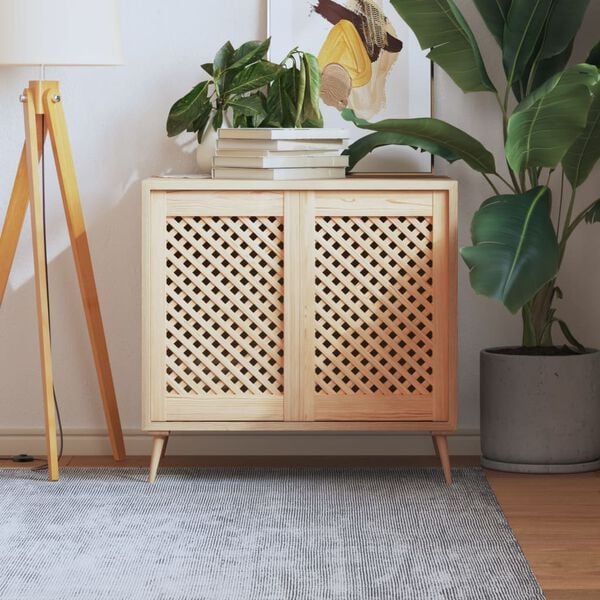 vidaXL N&aacute;bytkov&aacute; dv&iacute;řka mř&iacute;žkov&yacute; design 2 ks 39,5 x 61,5 cm borovice