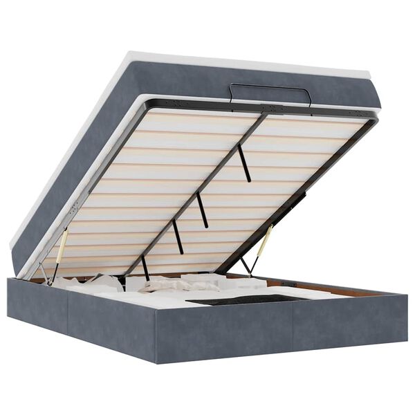 vidaXL Osmansk&yacute; r&aacute;m postele s matrac&iacute; tmavě &scaron;ed&aacute; 140x200cm samet