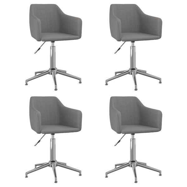 vidaXL Otočn&eacute; j&iacute;deln&iacute; židle 4 ks světle &scaron;ed&eacute; textil