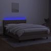 vidaXL Box spring postel s matrac&iacute; a LED taupe 140x190 cm textil